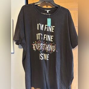 Maurices Black T-Shirt with Graphic Design